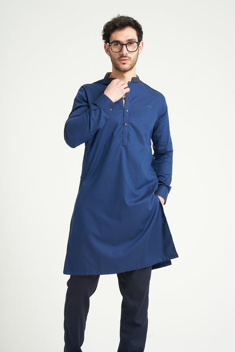 Burooj Man Blue Premium Azul Kurta Trouser Tailored Fit