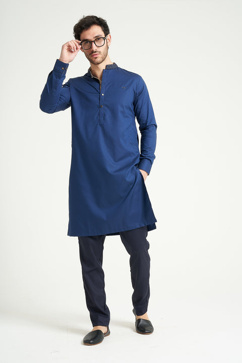 Burooj Man Blue Premium Azul Kurta Trouser Tailored Fit