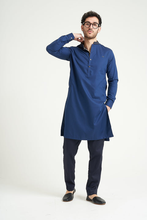 Burooj Man Blue Premium Azul Kurta Trouser Tailored Fit