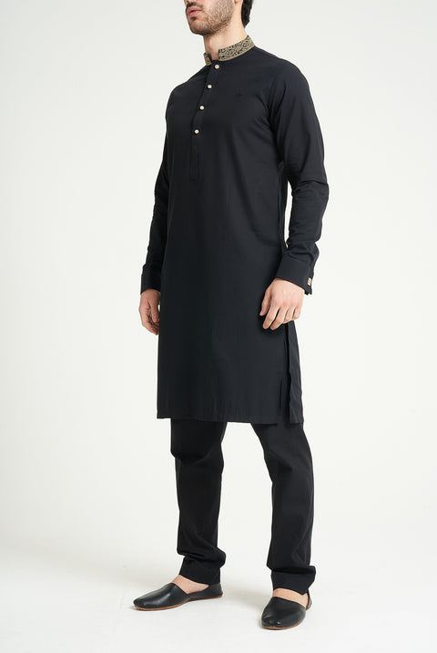 Burooj MAN Gold Catena Black Kurta Trouser Tailored Fit