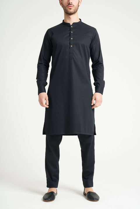 Burooj Man Classic Black Noir Italian Kurta Trouser
