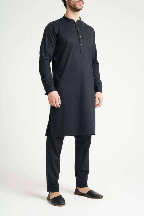 Burooj Man Classic Black Noir Italian Kurta Trouser