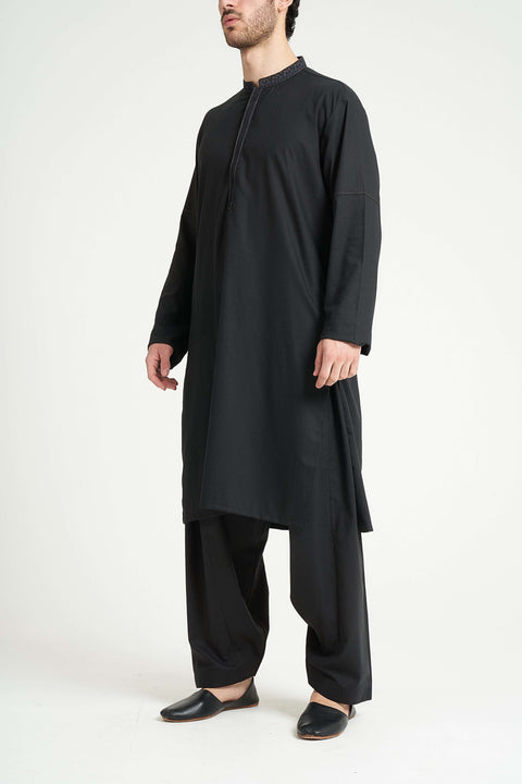Burooj Man Black Ayudhiya Embroidered Shalwar Kameez