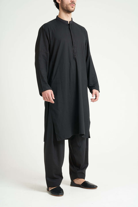 Burooj Man Black Ayudhiya Embroidered Shalwar Kameez