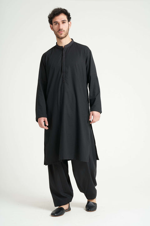 Burooj Man Black Ayudhiya Embroidered Shalwar Kameez