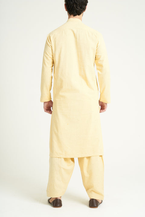 Burooj Man Cream Traditional Karandi Shalwar Kameez Regular Fit