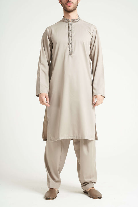 Burooj Man Beige Mosaic Shalwar Kameez