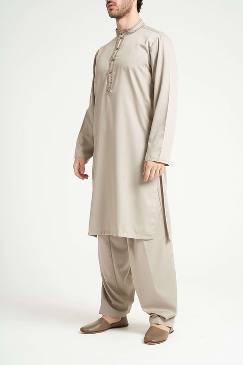 Burooj Man Beige Mosaic Shalwar Kameez