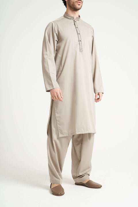 Burooj Man Beige Mosaic Shalwar Kameez