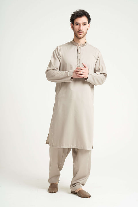 Burooj Man Beige Mosaic Shalwar Kameez