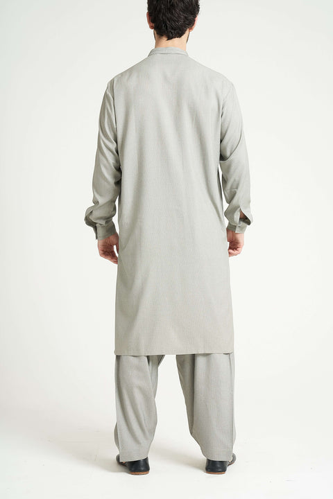 Burooj Man Grey Double Stitch Shalwar Kameez Regular Fit