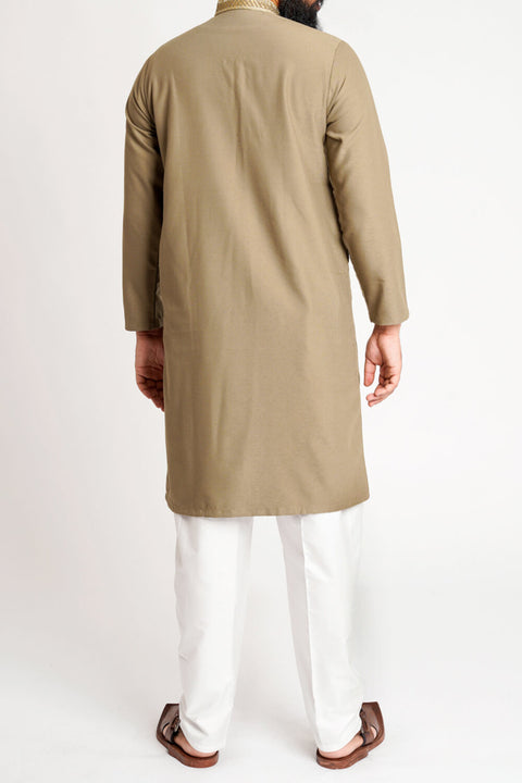 Burooj Men's Formal Khaki Kurta