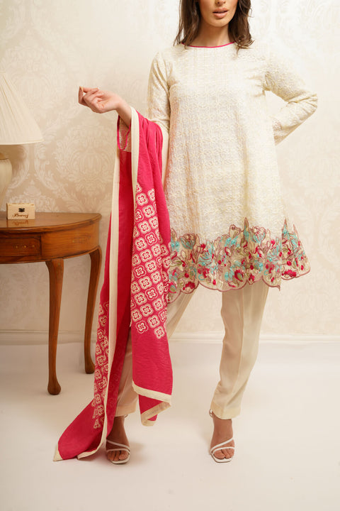 Burooj Women off-white 3pc suit