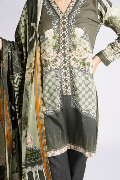 Burooj winter green suit with Shawl 3 piece Suit.