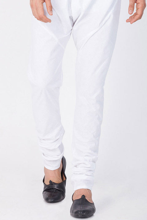 Men's off-white Cotton Silk Churidar
