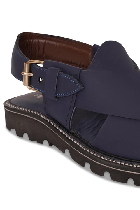 Matt Blue Peshawari Chappal