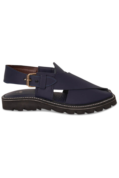 Matt Blue Peshawari Chappal