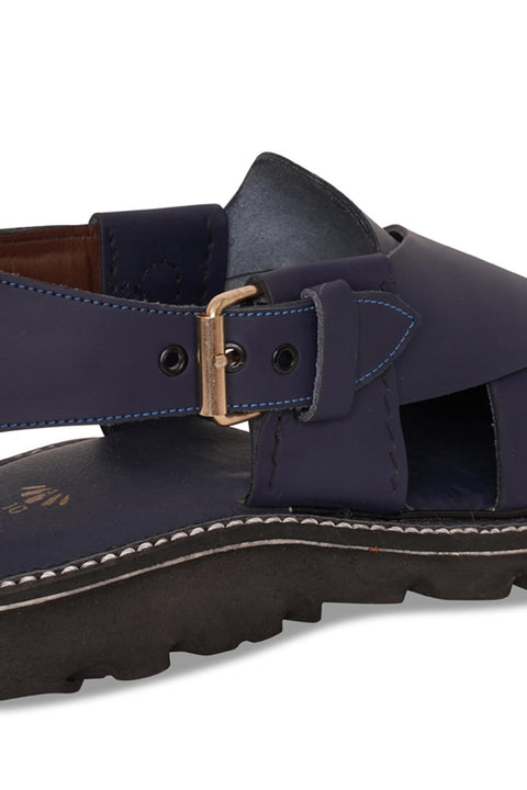 Matt Blue Peshawari Chappal