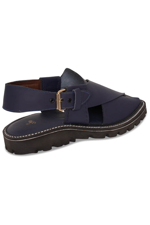 Matt Blue Peshawari Chappal