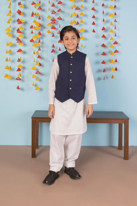 Boys Navy Blue Waistcoat