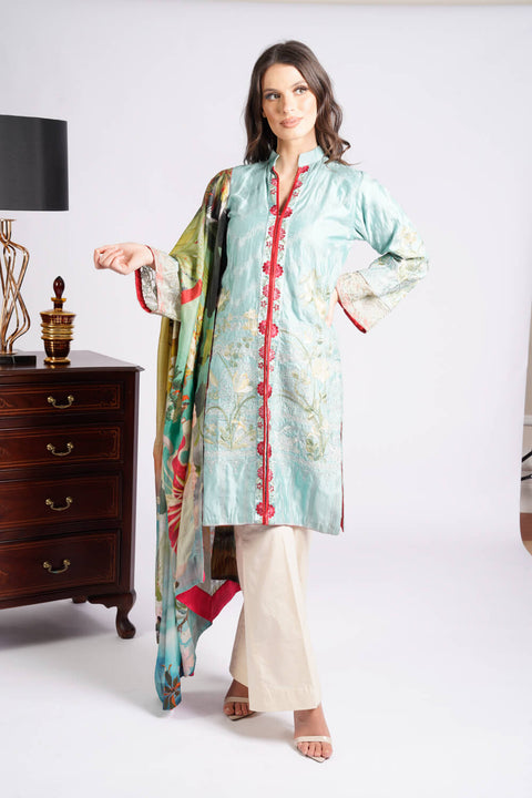 Elan Women blue festive  3pc suit