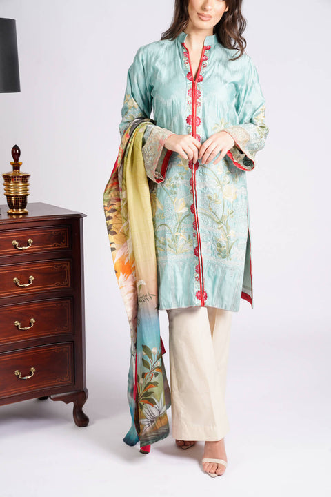 Elan Women blue festive  3pc suit