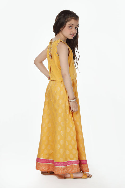 Yellow Girls Top & Lehnga