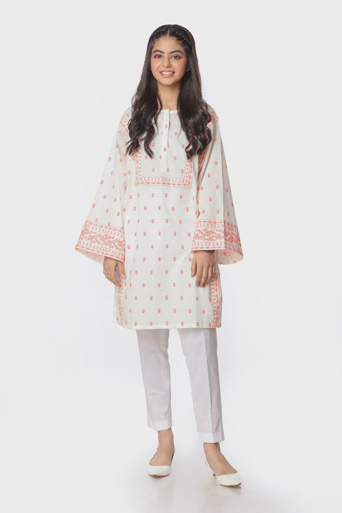 Teens White Digital Kurti 1 Piece.