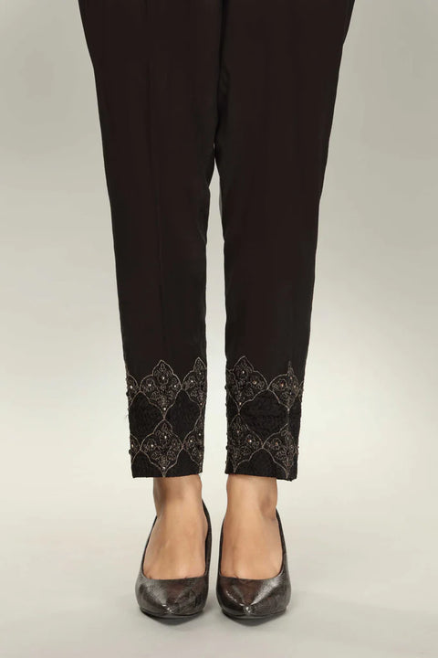 Smoke Jalli Black Silk Trouser