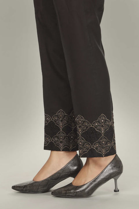 Smoke Jalli Black Silk Trouser