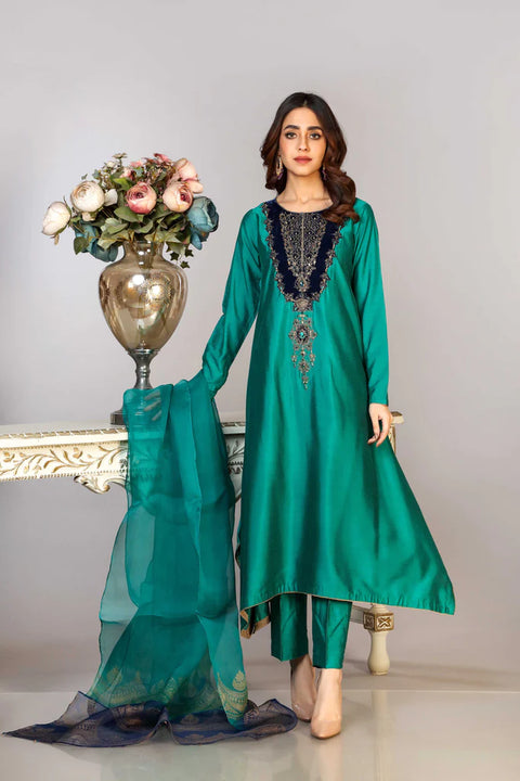Chinyere Ladies EMERALD SILK 3Pc Suit