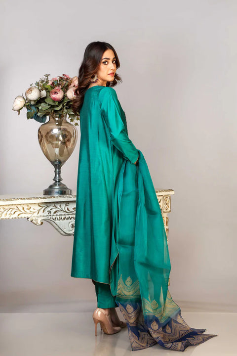 Chinyere Ladies EMERALD SILK 3Pc Suit