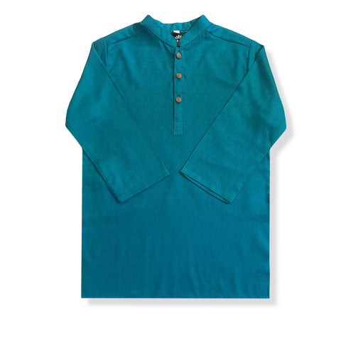 Burooj Boys Teal Jacquard  Kurta 1pc