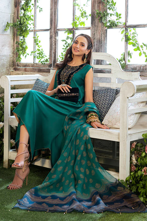 Chinyere Ladies EMERALD SILK 3Pc Suit