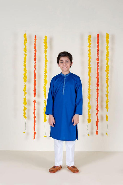 Boys Royal Blue Kurta Trouser 2pc