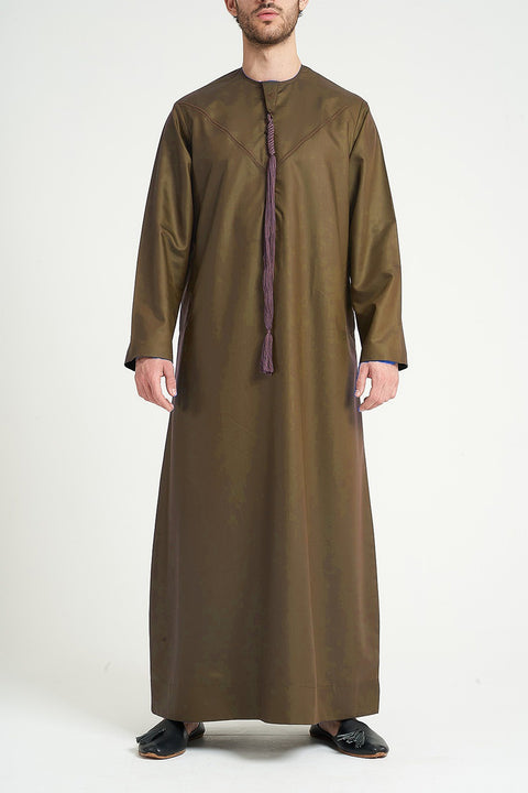 Burooj Emirati Khaleej Rusty Brown Thobe / Jubbah