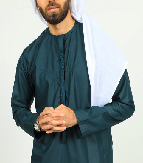 Burooj Classic Emirati Forest Green Thobe / Jubbah