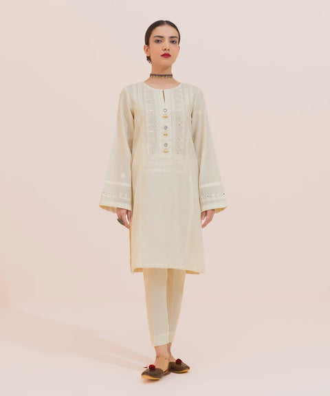 Sapphire Emb Off White Kurti