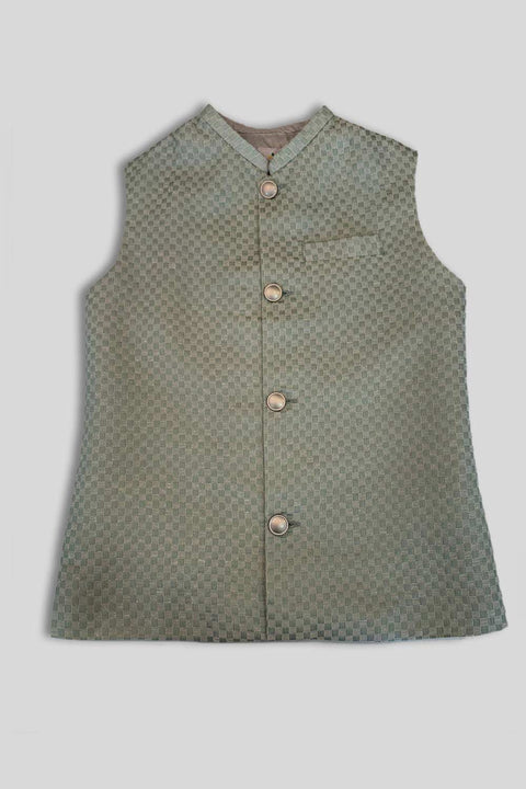 Burooj Kids Mint Karandi Waistcoat