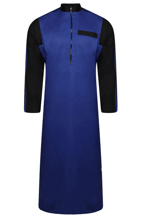 Burooj Men's Blue and Black Thobe / Jubbah