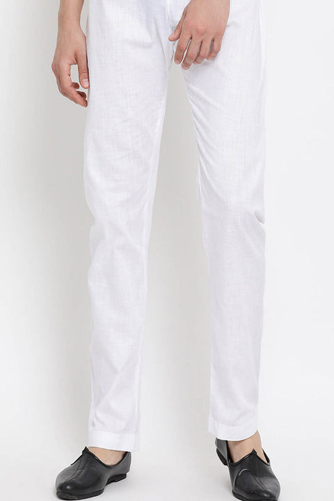 Men's off-white Cotton Silk Trouser